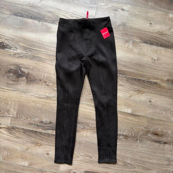 SPANX Pants - NWT Spanx Faux Suede Leggings Brown Pull On Shaping Pants Women's S Minimalist
